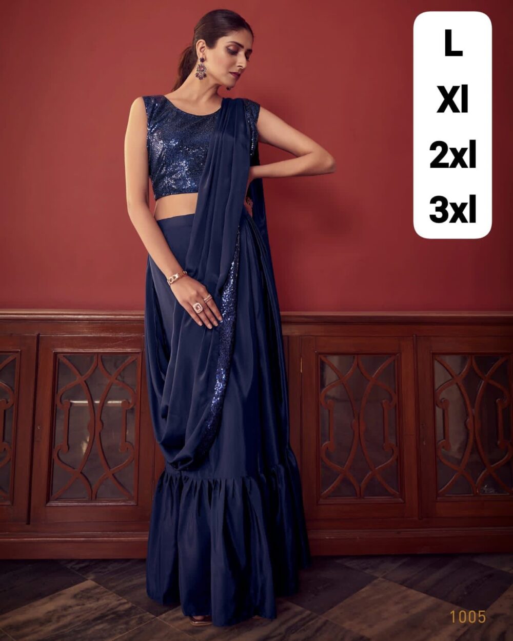 READY TO WEAR IMPORTED FABRIC RUFFILE DESIGNER BRANDED PARTY WEAR SAREES