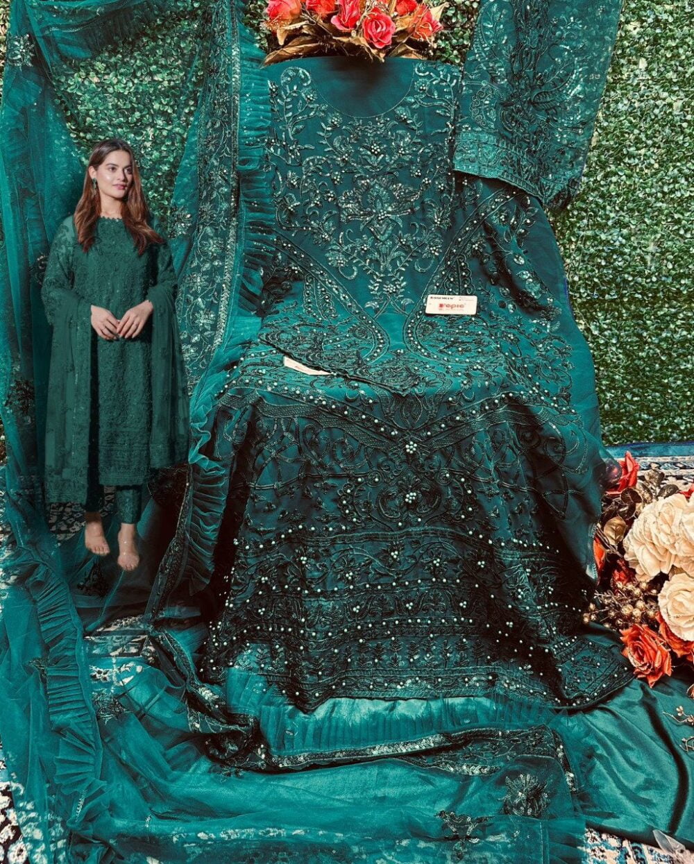 FEPIC C-1174 FAUX GEORGETTE EMBROIDERED PAKISTANJ SALWAR SUITS - Image 4