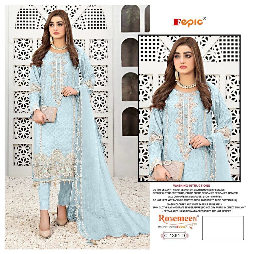 FEPIC ROSEMEEN C-1361 GEORGETTE PAKISTANI PARTY WEAR SUITS - Image 2