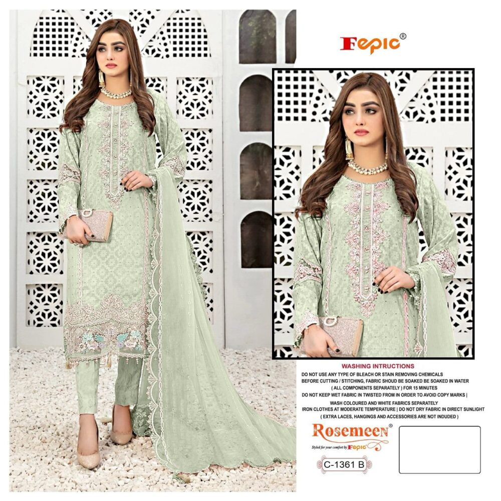 FEPIC ROSEMEEN C-1361 GEORGETTE PAKISTANI PARTY WEAR SUITS - Image 6