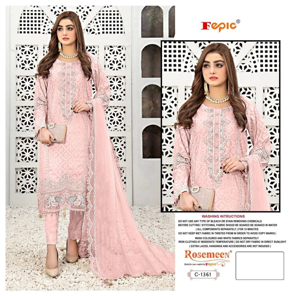 FEPIC ROSEMEEN C-1361 GEORGETTE PAKISTANI PARTY WEAR SUITS - Image 4