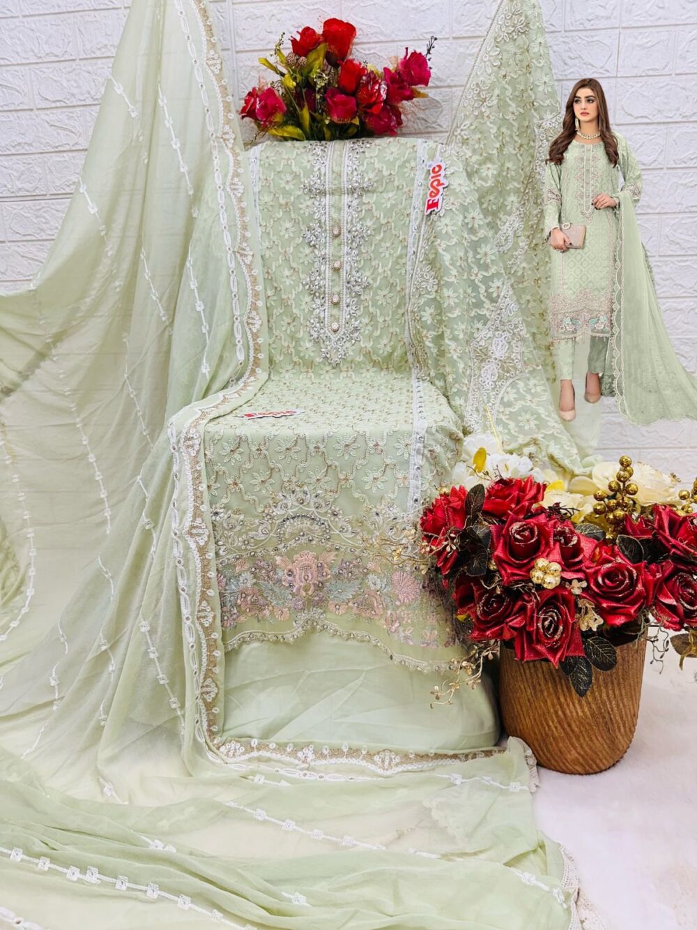 FEPIC ROSEMEEN C-1361 GEORGETTE PAKISTANI PARTY WEAR SUITS - Image 9