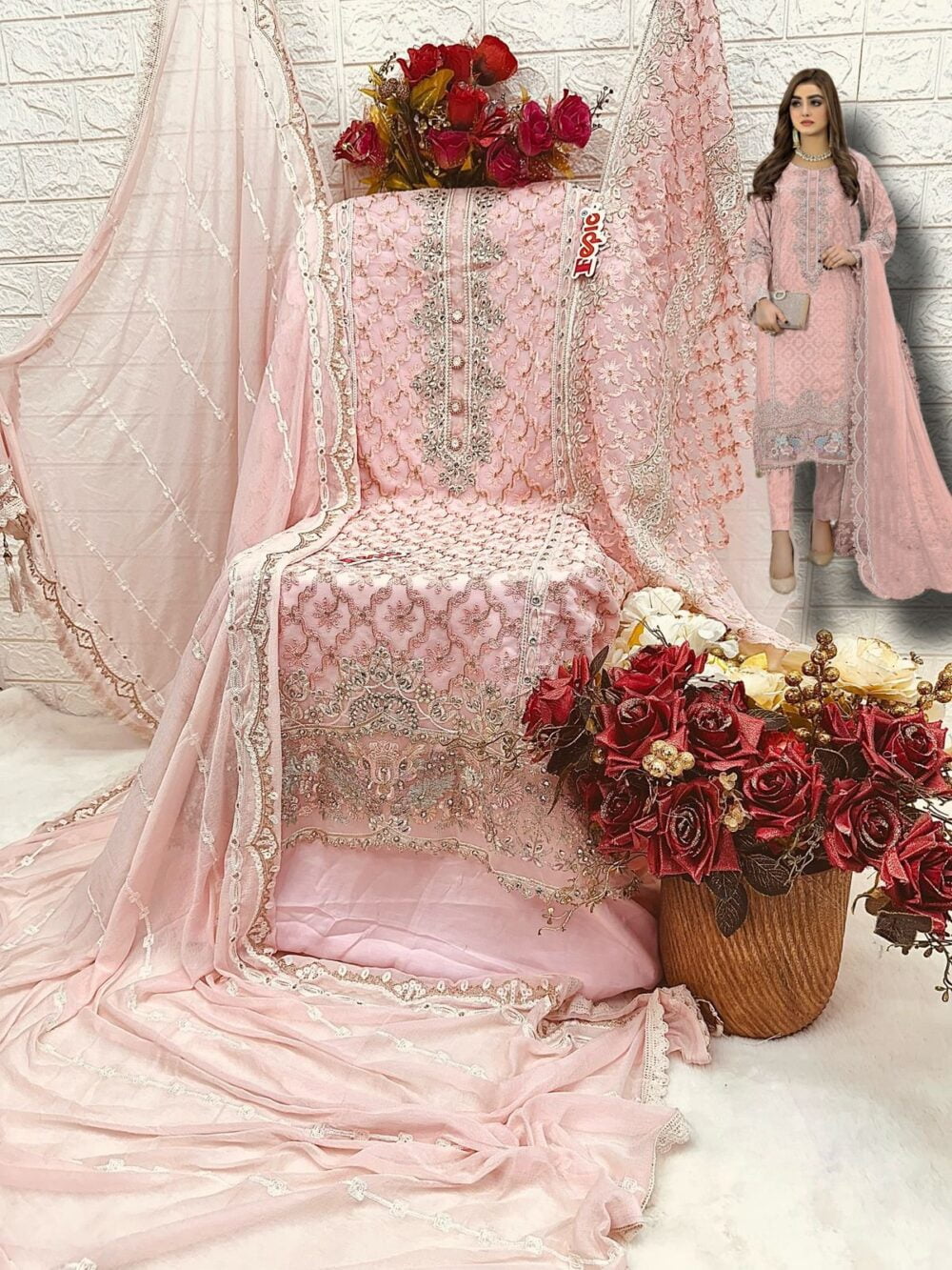 FEPIC ROSEMEEN C-1361 GEORGETTE PAKISTANI PARTY WEAR SUITS - Image 8