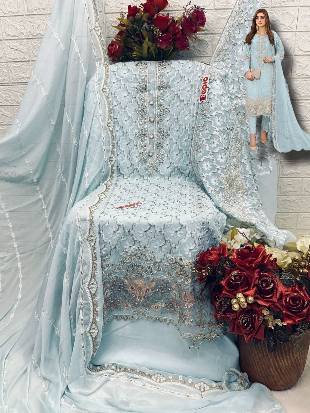 FEPIC ROSEMEEN C-1361 GEORGETTE PAKISTANI PARTY WEAR SUITS - Image 5