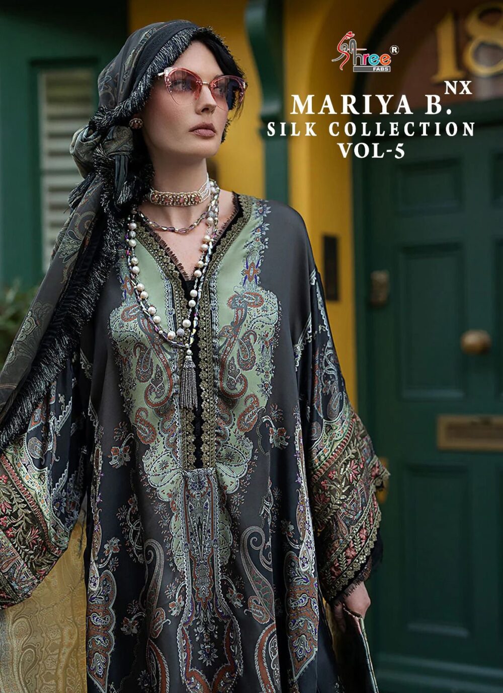 MARIA B SILK VOL-5 NX BY SHREE FABS 3286 TO 3291 PURE JAPAN SATIN PAKISTANI SUITS COLLECTION