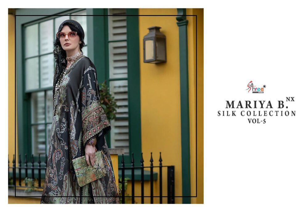 MARIA B SILK VOL-5 NX BY SHREE FABS 3286 TO 3291 PURE JAPAN SATIN PAKISTANI SUITS COLLECTION - Image 10