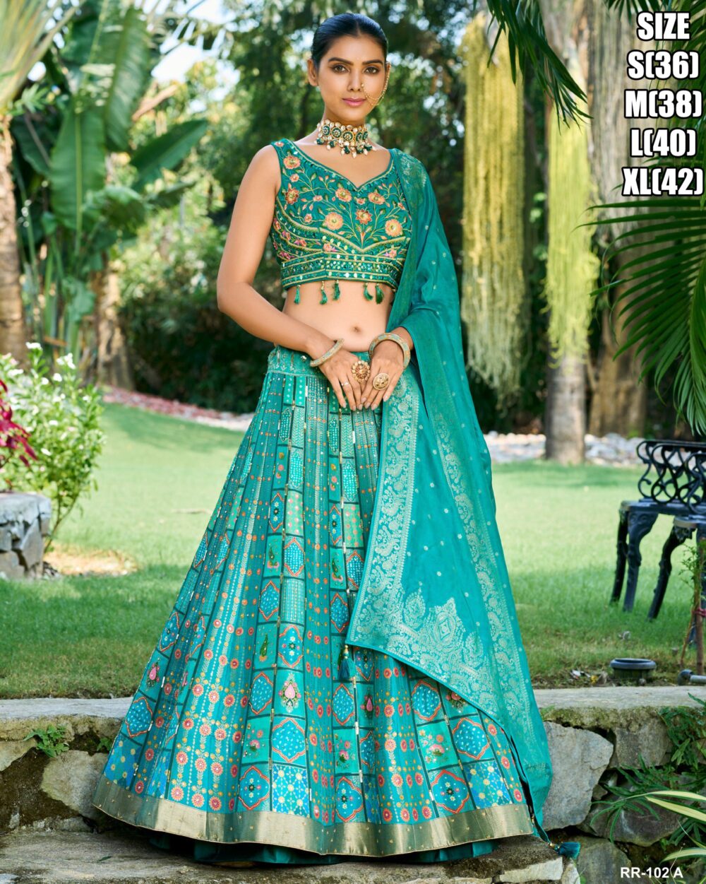 FANCY SILK READY TO WEAR WEDDING BRIDAL LEHENGA CHOLI - Image 6