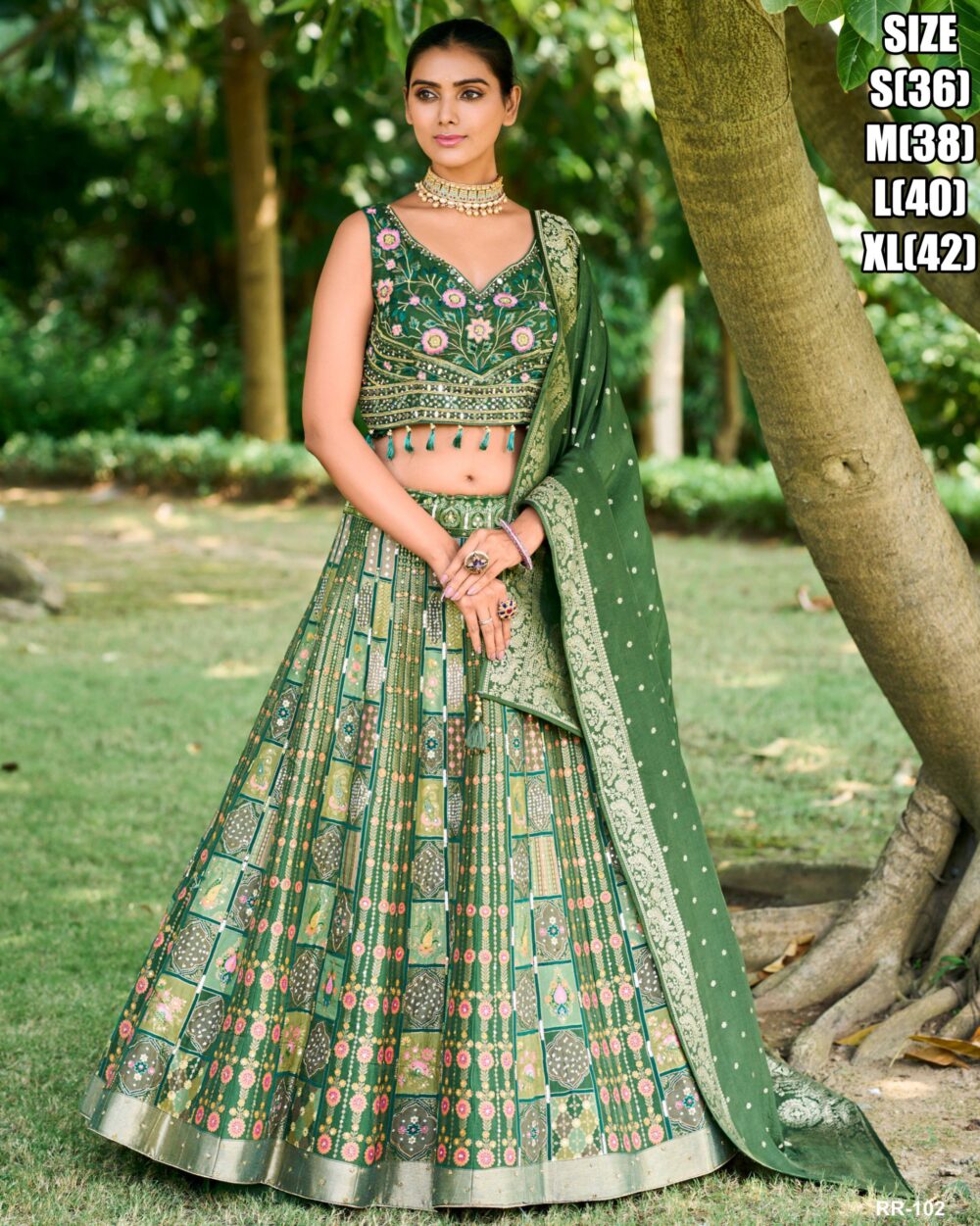 FANCY SILK READY TO WEAR WEDDING BRIDAL LEHENGA CHOLI - Image 3