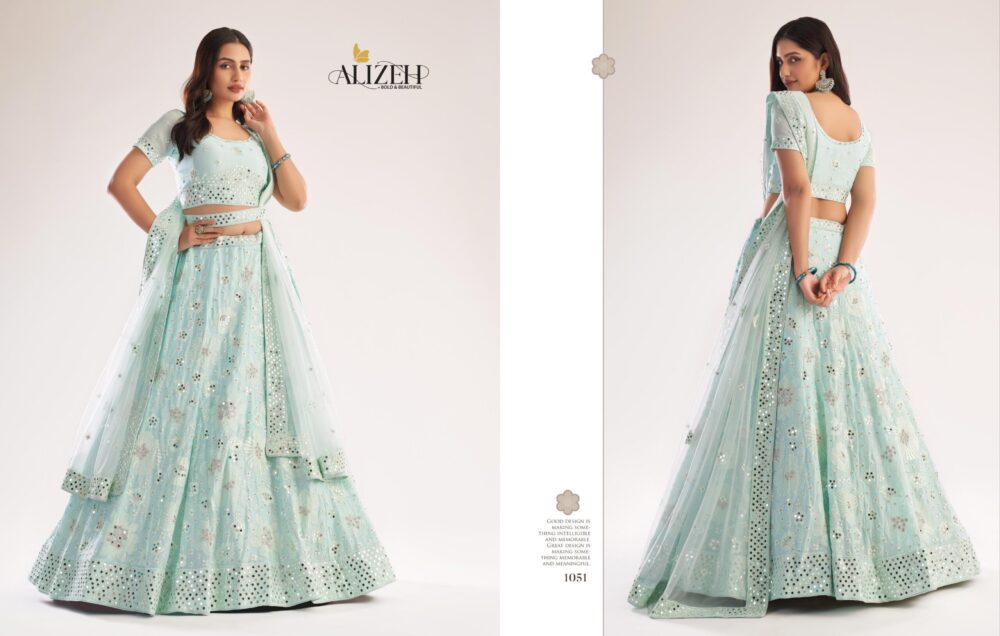 ALIZEH BRIDAL HERITAGE 1051 SILK GEORGETTE WEDDING BRIDAL LEHENGA CHOLI