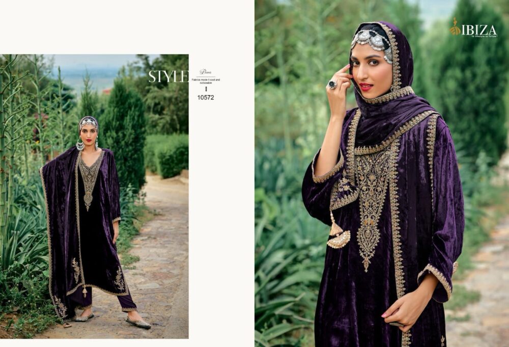IBIZA LIFESTYLE PHERANS VOL-2 10570 TO 10575 SERIES PURE ITALIAN VISCOSE VELVER SALWAR KAMEEZ WHOLESALER - Image 16