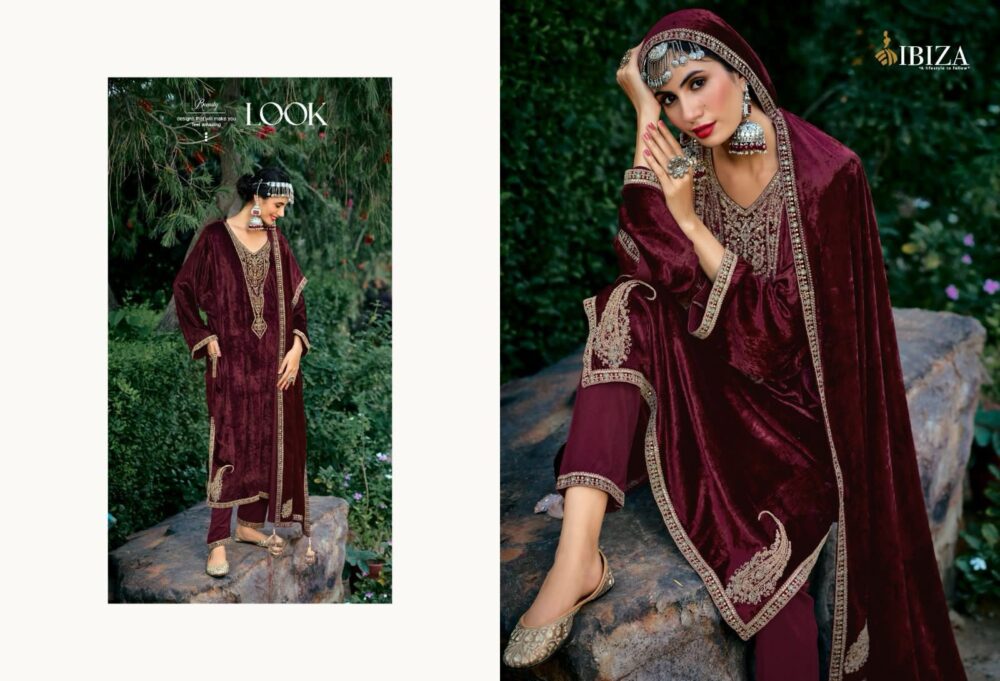 IBIZA LIFESTYLE PHERANS VOL-2 10570 TO 10575 SERIES PURE ITALIAN VISCOSE VELVER SALWAR KAMEEZ WHOLESALER - Image 2