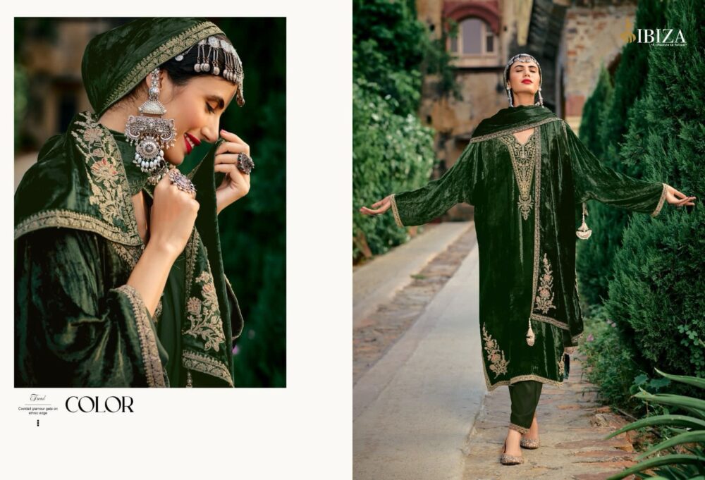 IBIZA LIFESTYLE PHERANS VOL-2 10570 TO 10575 SERIES PURE ITALIAN VISCOSE VELVER SALWAR KAMEEZ WHOLESALER - Image 9