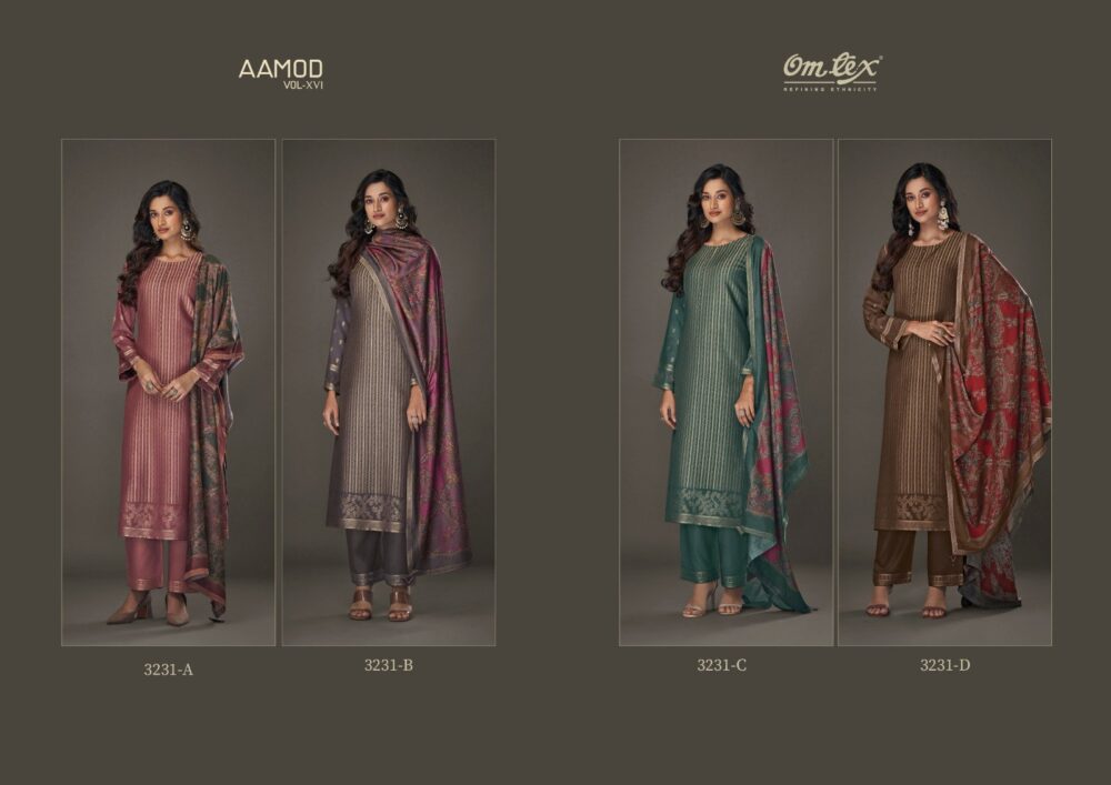 OMTEX AAMOD VOL-16 PURE PASHMINA DESIGNER WINTER WEAR SALWAR KAMEEZ ONLINE - Image 7