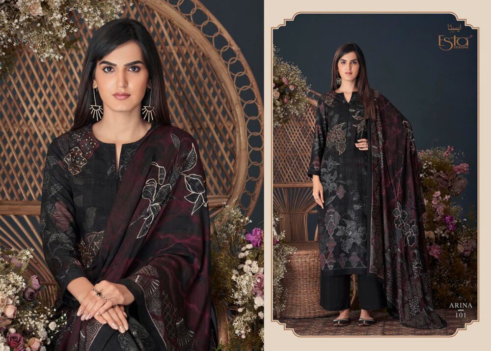 ESTA DESIGNS ARINA DIGITAL PRINTED PURE PASHMINA SALWAR SUITS - Image 13