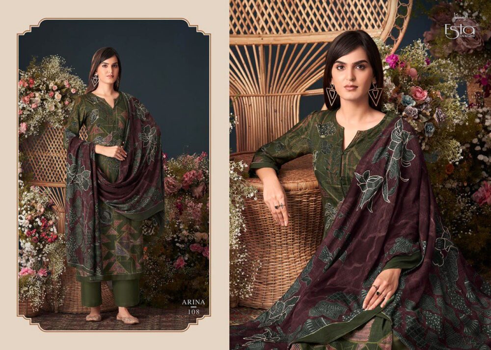 ESTA DESIGNS ARINA DIGITAL PRINTED PURE PASHMINA SALWAR SUITS - Image 6