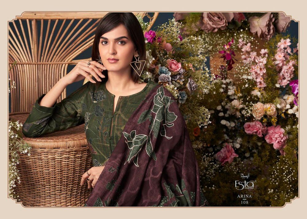 ESTA DESIGNS ARINA DIGITAL PRINTED PURE PASHMINA SALWAR SUITS - Image 10