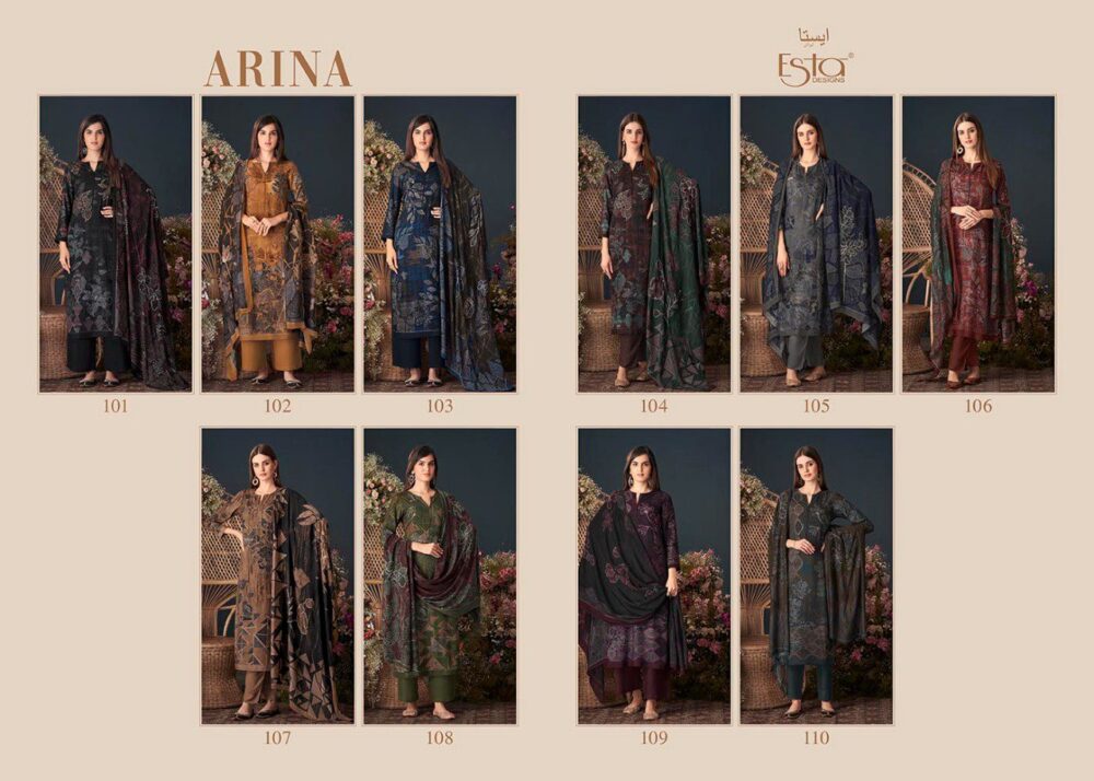 ESTA DESIGNS ARINA DIGITAL PRINTED PURE PASHMINA SALWAR SUITS - Image 8