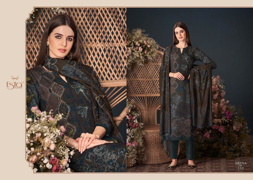 ESTA DESIGNS ARINA DIGITAL PRINTED PURE PASHMINA SALWAR SUITS - Image 4