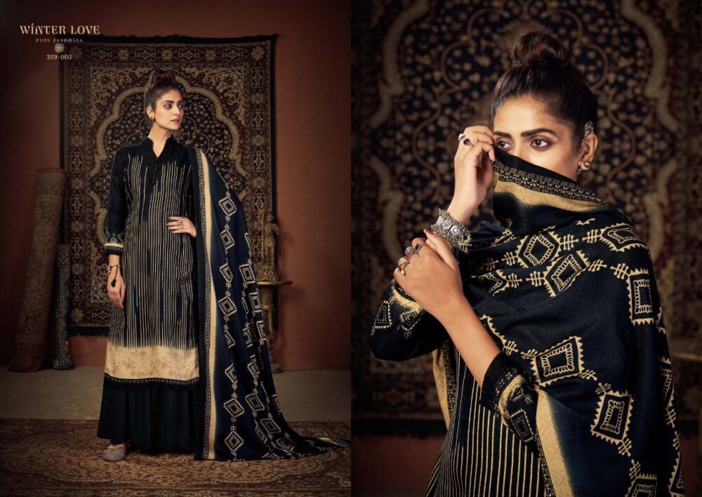 WINTER LOVE BG ZULFAT DESINGER SUIT PREMIUM PURE PASHMINA SALWAR SUITS COLLECTION - Image 5