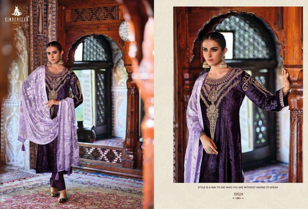 CINDRELLA PALACHI PATTALES PURE VELVET DESIGNER  SALWAR KAMEEZ DRESS MATERIALS - Image 27