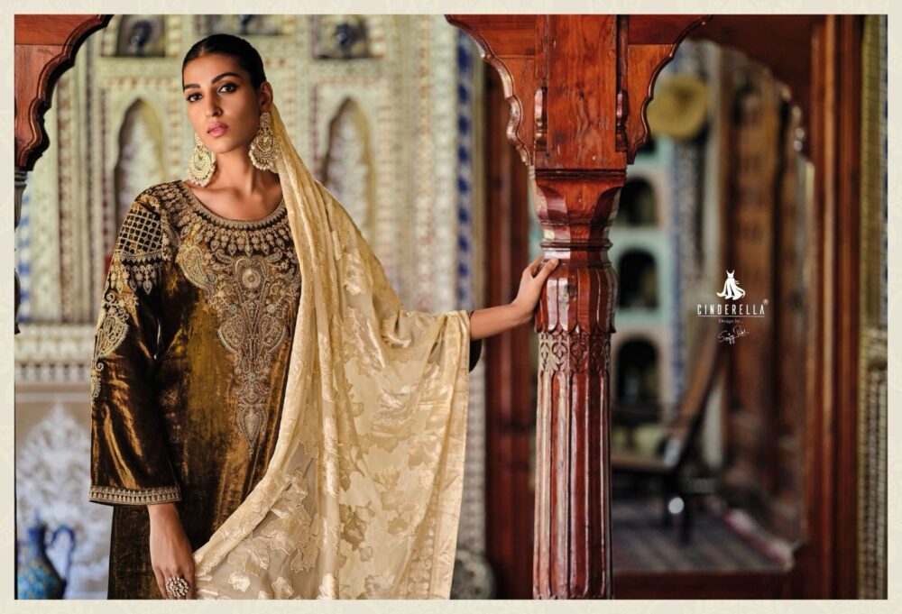 CINDRELLA PALACHI PATTALES PURE VELVET DESIGNER  SALWAR KAMEEZ DRESS MATERIALS - Image 28