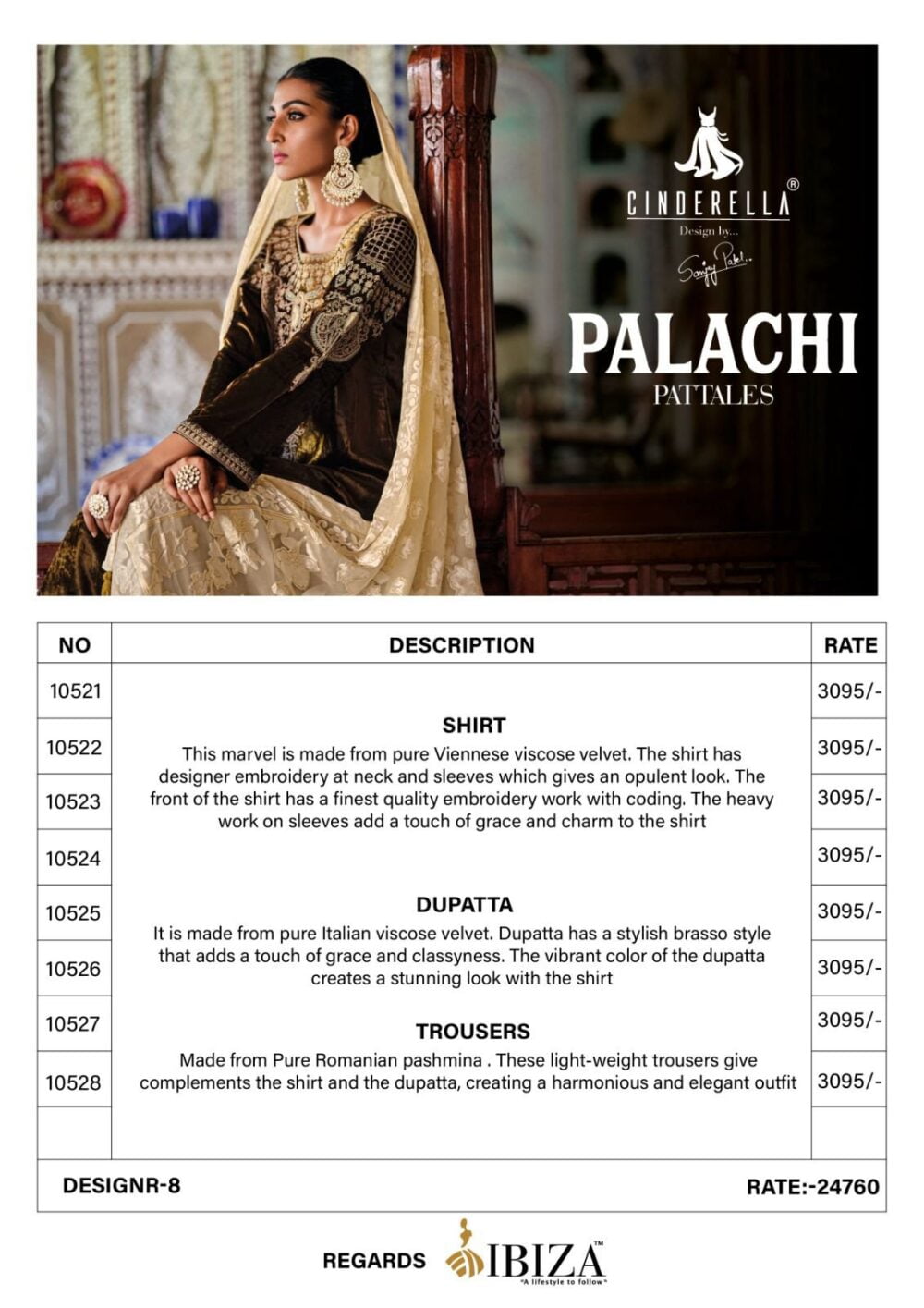 CINDRELLA PALACHI PATTALES PURE VELVET DESIGNER  SALWAR KAMEEZ DRESS MATERIALS - Image 13