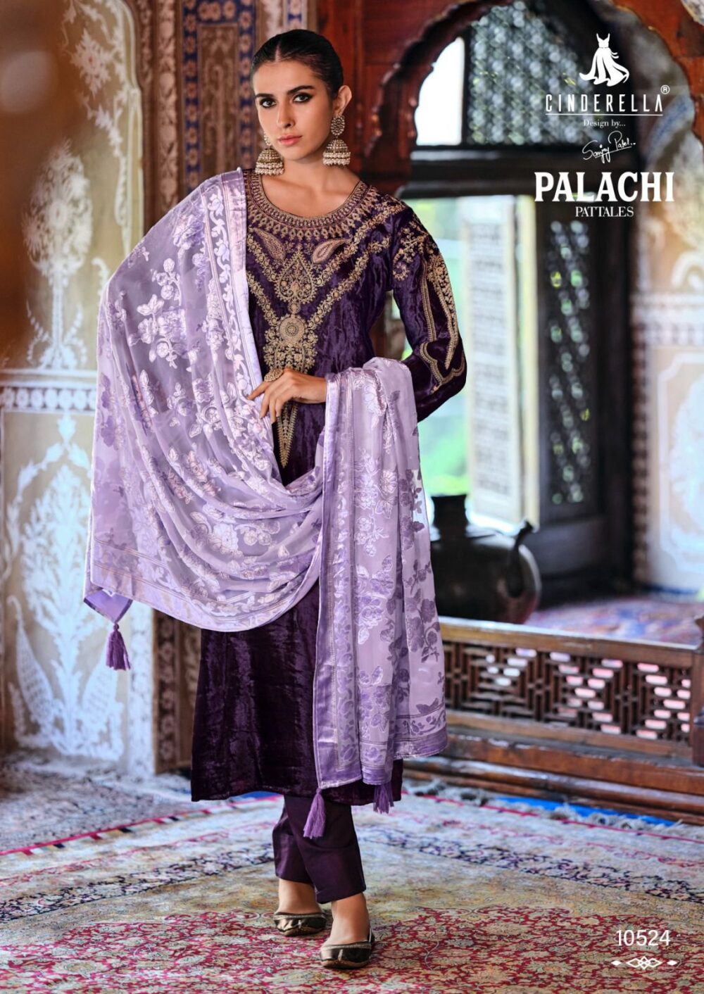 CINDRELLA PALACHI PATTALES PURE VELVET DESIGNER  SALWAR KAMEEZ DRESS MATERIALS - Image 21