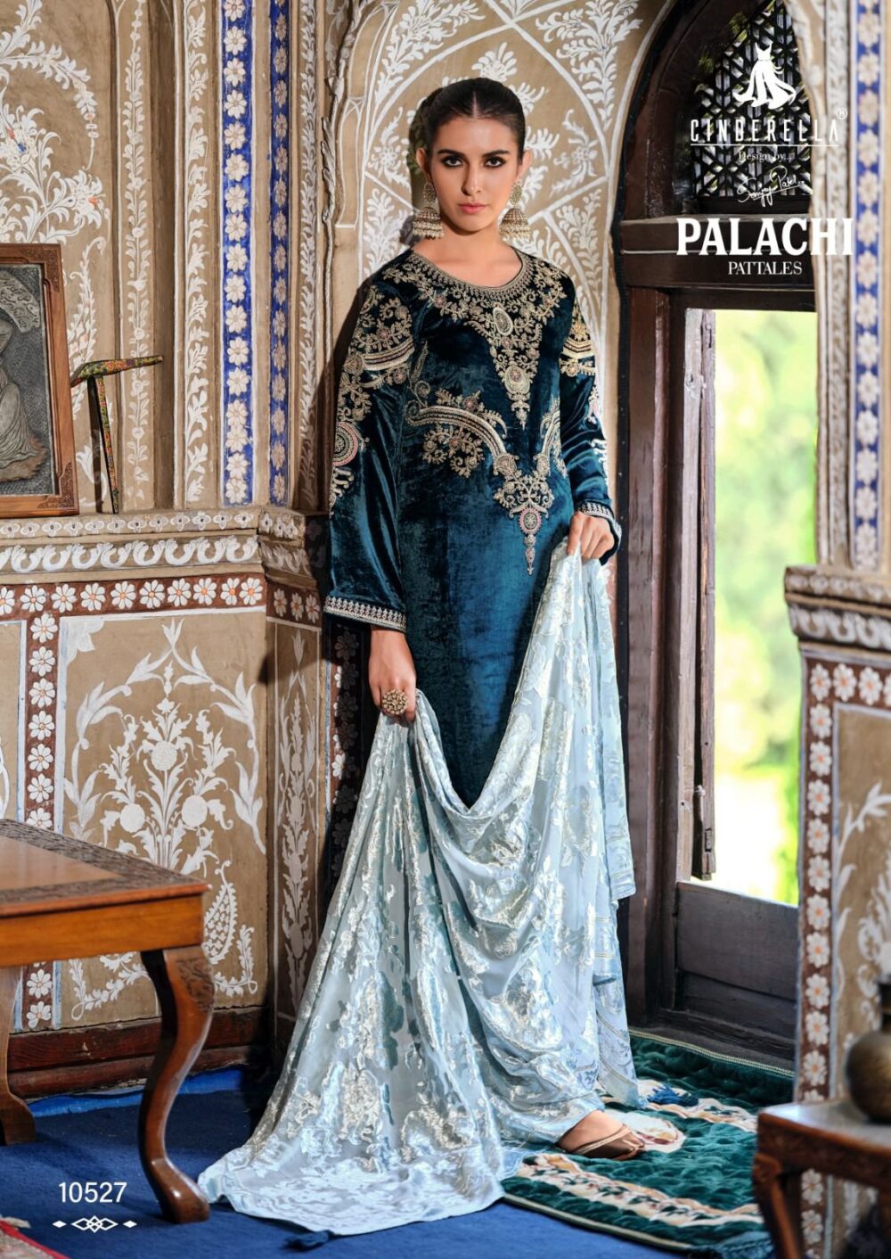 CINDRELLA PALACHI PATTALES PURE VELVET DESIGNER  SALWAR KAMEEZ DRESS MATERIALS - Image 12