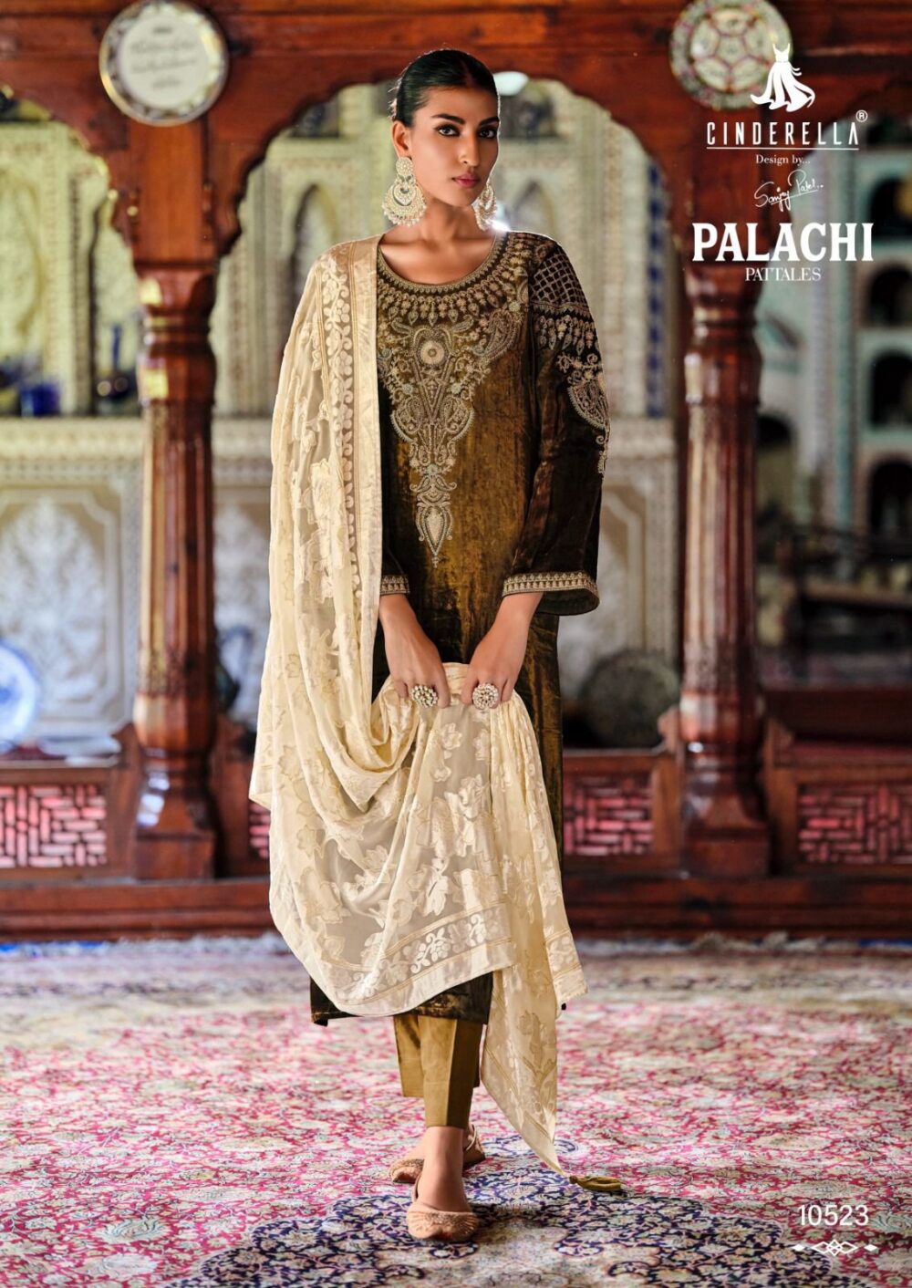 CINDRELLA PALACHI PATTALES PURE VELVET DESIGNER  SALWAR KAMEEZ DRESS MATERIALS - Image 17