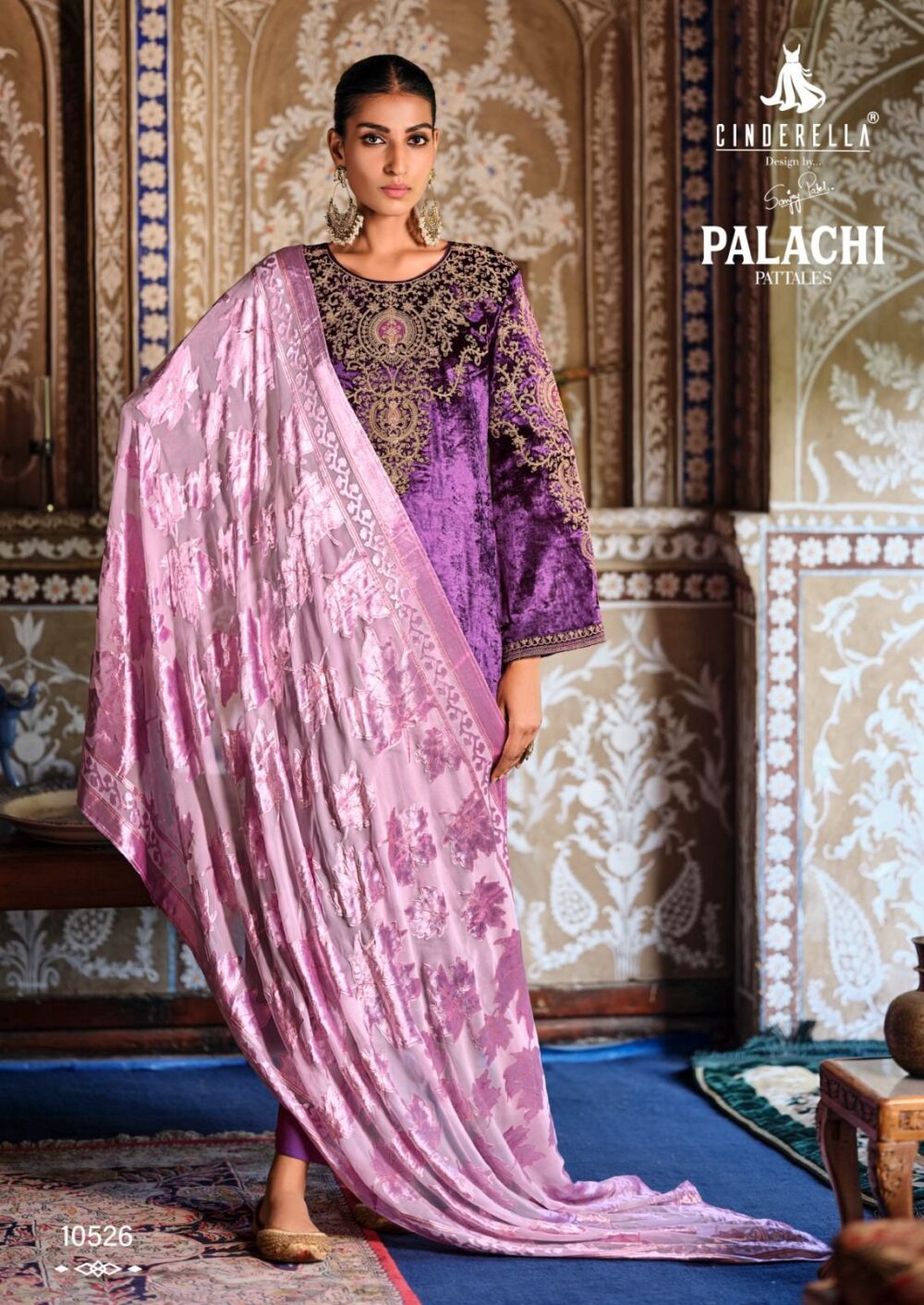 CINDRELLA PALACHI PATTALES PURE VELVET DESIGNER  SALWAR KAMEEZ DRESS MATERIALS - Image 11
