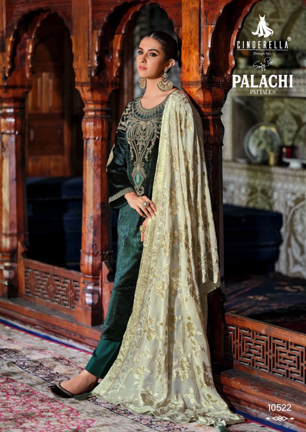 CINDRELLA PALACHI PATTALES PURE VELVET DESIGNER  SALWAR KAMEEZ DRESS MATERIALS - Image 8