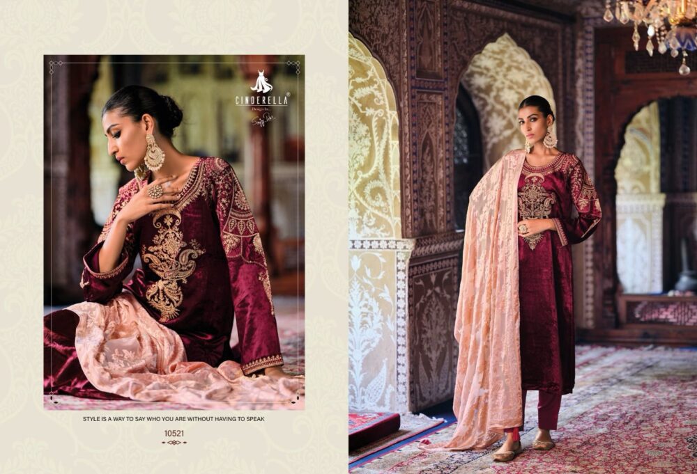 CINDRELLA PALACHI PATTALES PURE VELVET DESIGNER  SALWAR KAMEEZ DRESS MATERIALS - Image 10