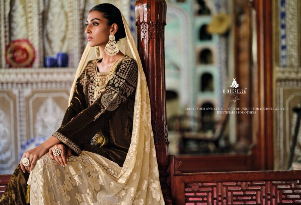 CINDRELLA PALACHI PATTALES PURE VELVET DESIGNER  SALWAR KAMEEZ DRESS MATERIALS - Image 20