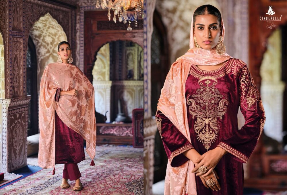 CINDRELLA PALACHI PATTALES PURE VELVET DESIGNER  SALWAR KAMEEZ DRESS MATERIALS - Image 7