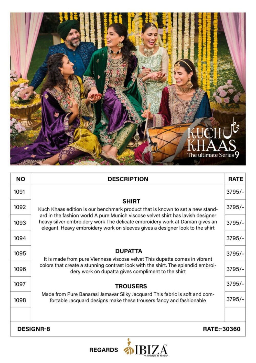 IBIZA LIFESTYLE KUCH KHAAS VOL 9 PURE VELVET DESIGNER SALWAR KAMEEZ - Image 13