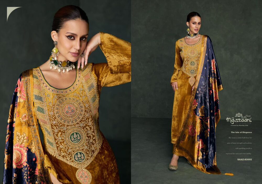 MUMTAZ ARTS MASTAANI SAAZ PURE VISCOSE VELVET SALWAR KAMEEZ - Image 8