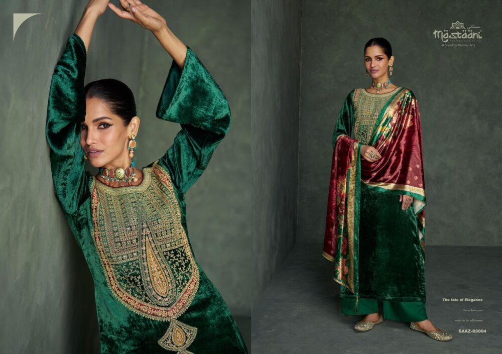 MUMTAZ ARTS MASTAANI SAAZ PURE VISCOSE VELVET SALWAR KAMEEZ - Image 15