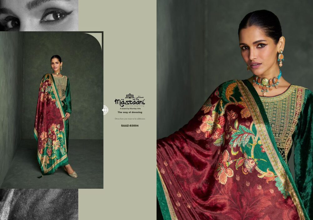 MUMTAZ ARTS MASTAANI SAAZ PURE VISCOSE VELVET SALWAR KAMEEZ - Image 11