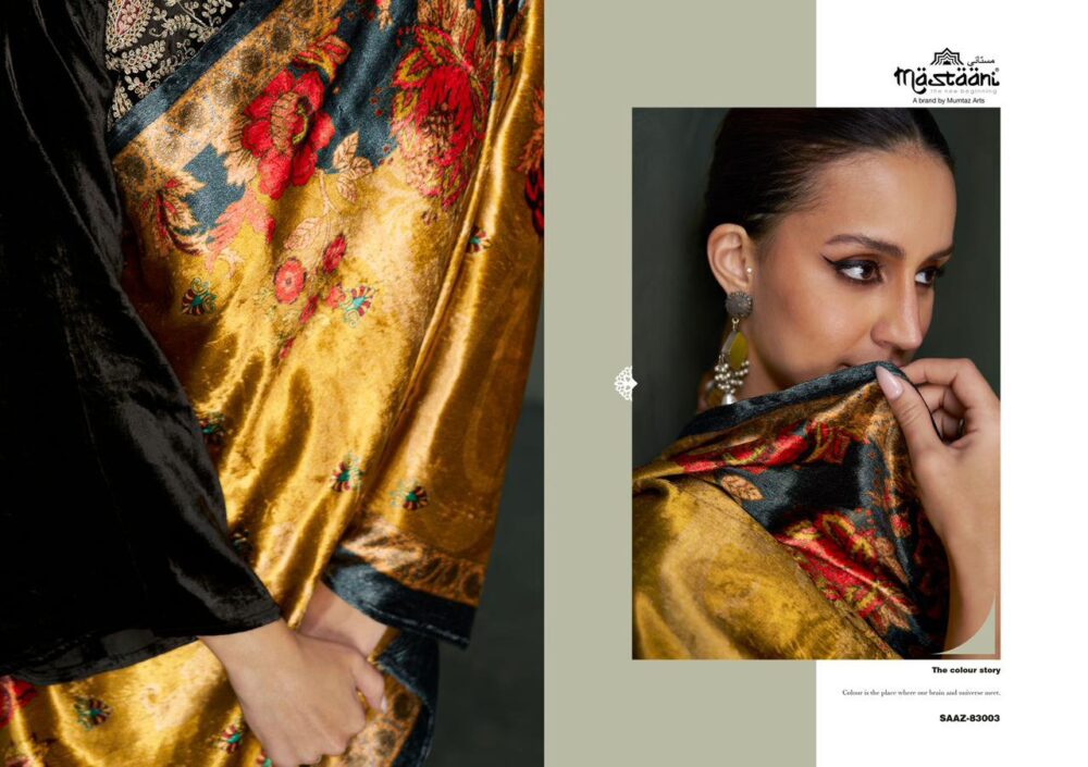 MUMTAZ ARTS MASTAANI SAAZ PURE VISCOSE VELVET SALWAR KAMEEZ - Image 3