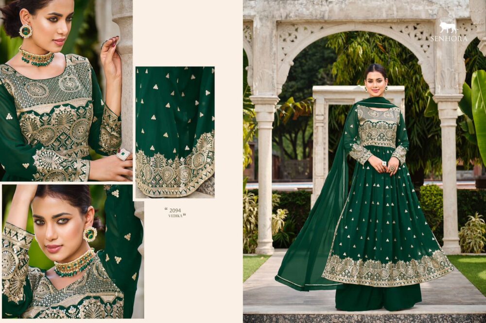 SENHORA DRESSES VEDIKA 2094 PURE GEORGETTE READYMADE LONG SHARARA GOWNS - Image 8