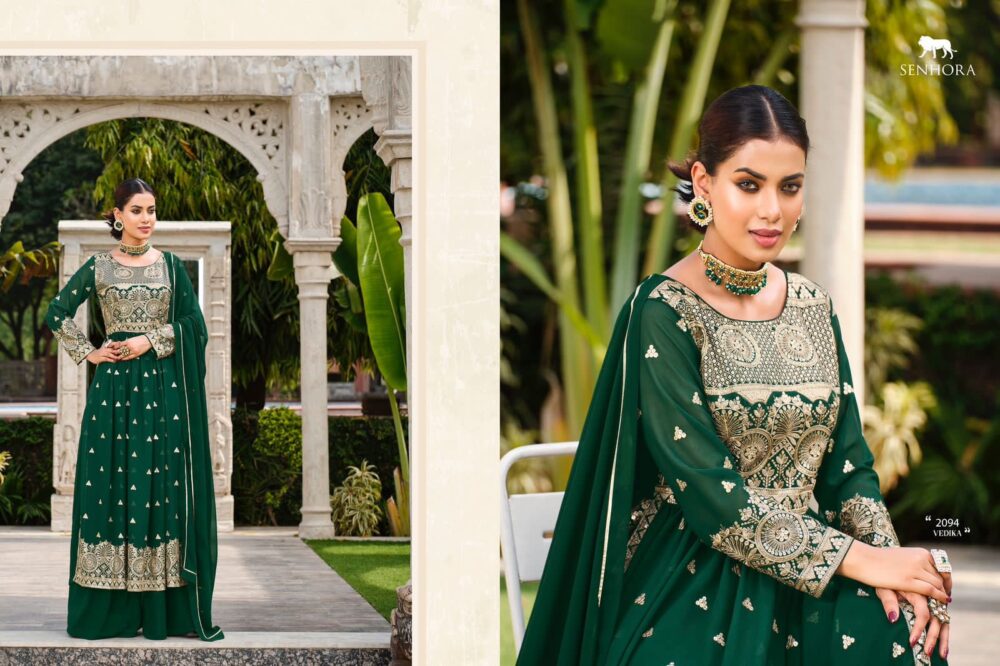 SENHORA DRESSES VEDIKA 2094 PURE GEORGETTE READYMADE LONG SHARARA GOWNS - Image 14
