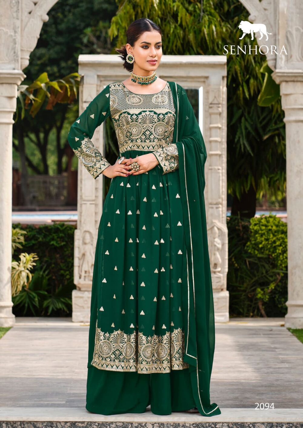 SENHORA DRESSES VEDIKA 2094 PURE GEORGETTE READYMADE LONG SHARARA GOWNS - Image 5