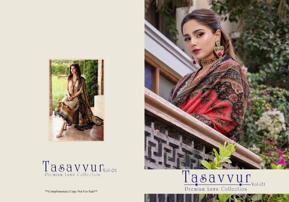 TASAVVUR VOL 1 HEAVY LUXURY LAWN PAKISTANI LAWN SUITS COLLECTION