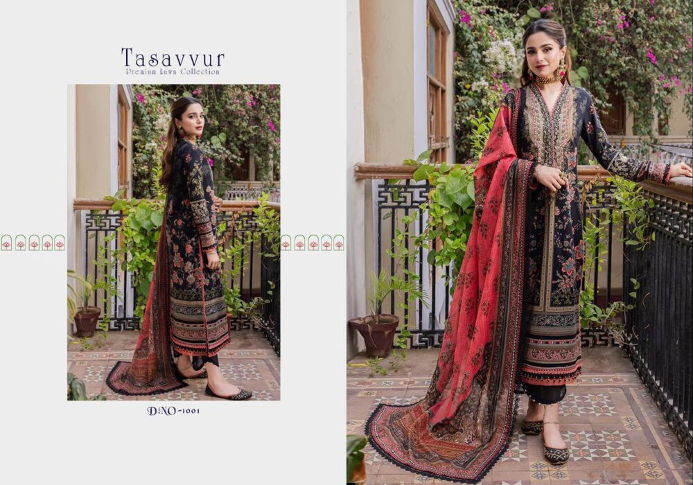 TASAVVUR VOL 1 HEAVY LUXURY LAWN PAKISTANI LAWN SUITS COLLECTION - Image 4