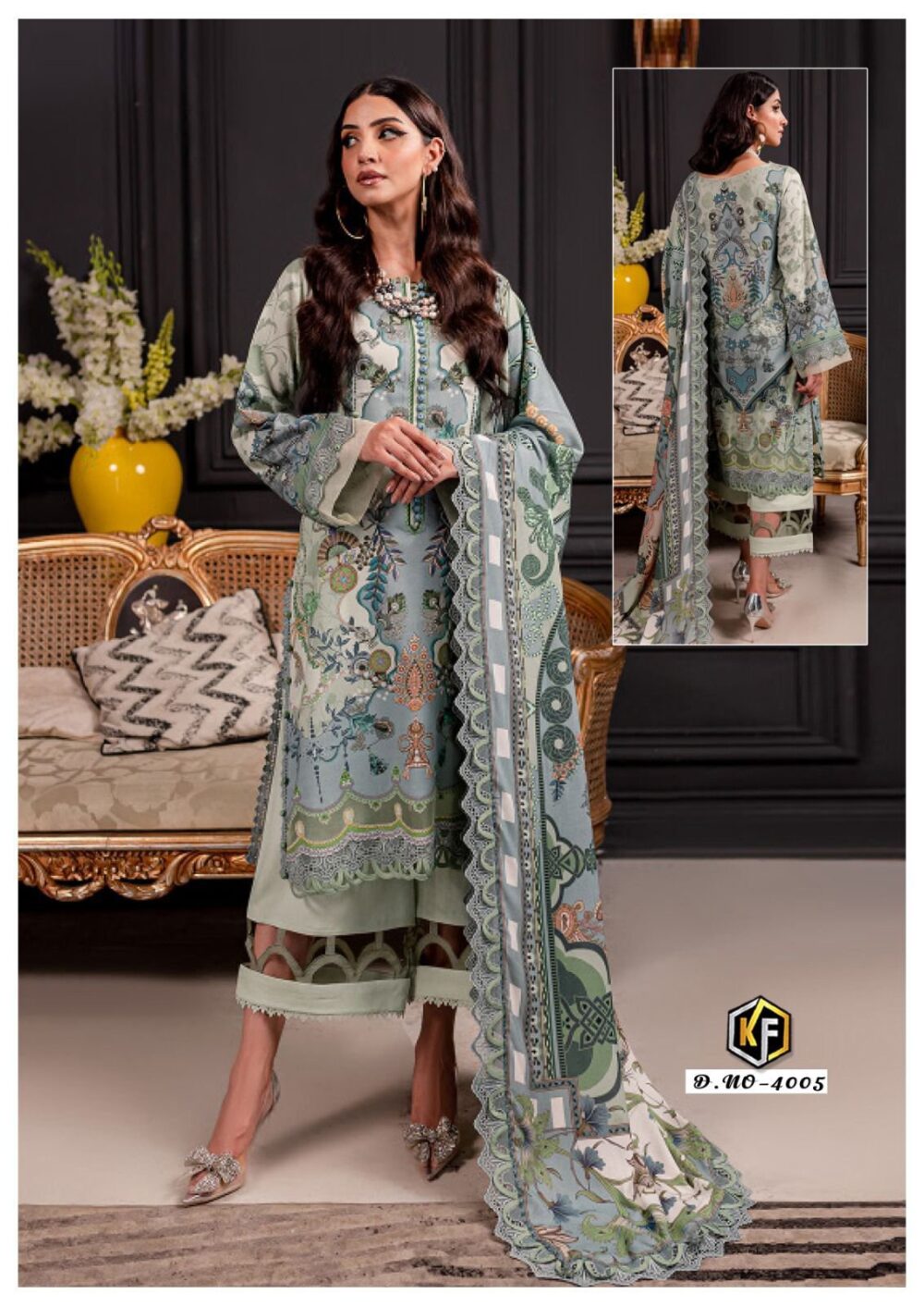 RANGREZ VOL-4 BY KEVAL FAB EXCLUSIVE KARACHI LAWN COTTON DRESS MATERIALS - Image 5