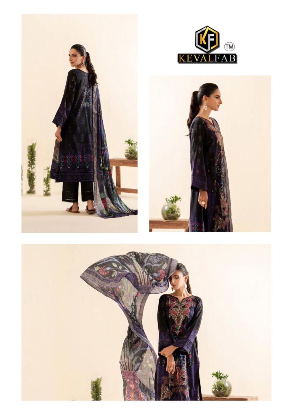 RANGREZ VOL-4 BY KEVAL FAB EXCLUSIVE KARACHI LAWN COTTON DRESS MATERIALS - Image 7