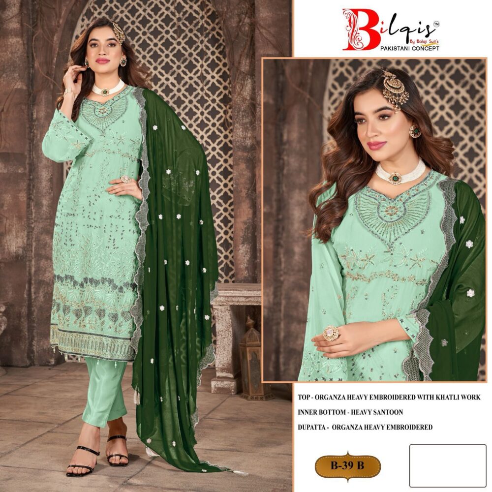 BILQIS HIT D.NO. B-39-A TO B-39-D SERIES HEAVY GEORGETTE PAKISTANI SINGLE DESIGNS ONLINE