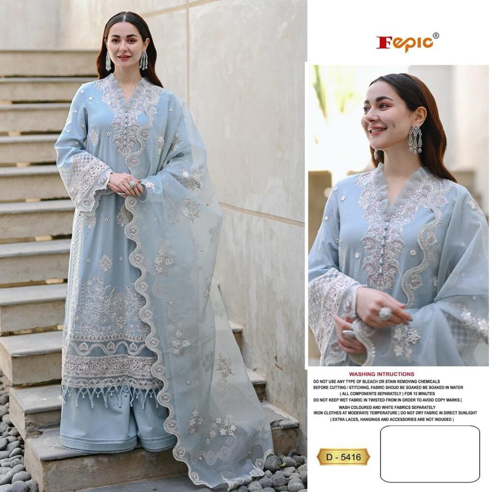 FEPIC C-1546 ROSEMEEN PURE COTTON EMBROIDERED PAKISTANI SUITS