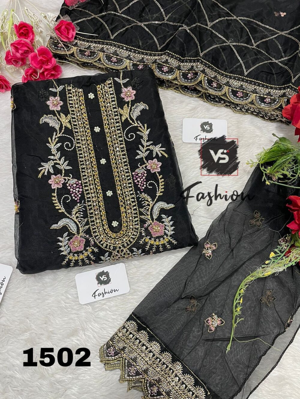 VS FASHION VS-1502 ORGANZA EMBROIDERED PAKISTANI SUITS ONLINE - Image 14