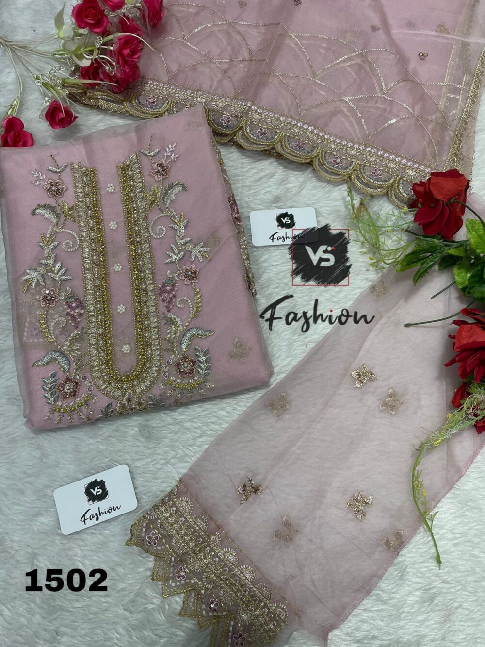 VS FASHION VS-1502 ORGANZA EMBROIDERED PAKISTANI SUITS ONLINE - Image 13
